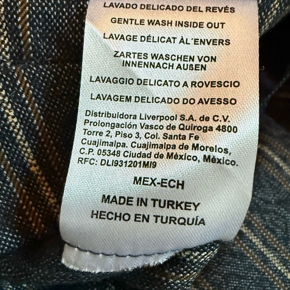 Indi&Cold Wide Leg Pinstripe Trousers - Navy & Grey Size 36/4 - Picture 7 of 9